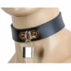 Funk Plus Black Leather Collar With D-Ring And Square Lock Lingerie