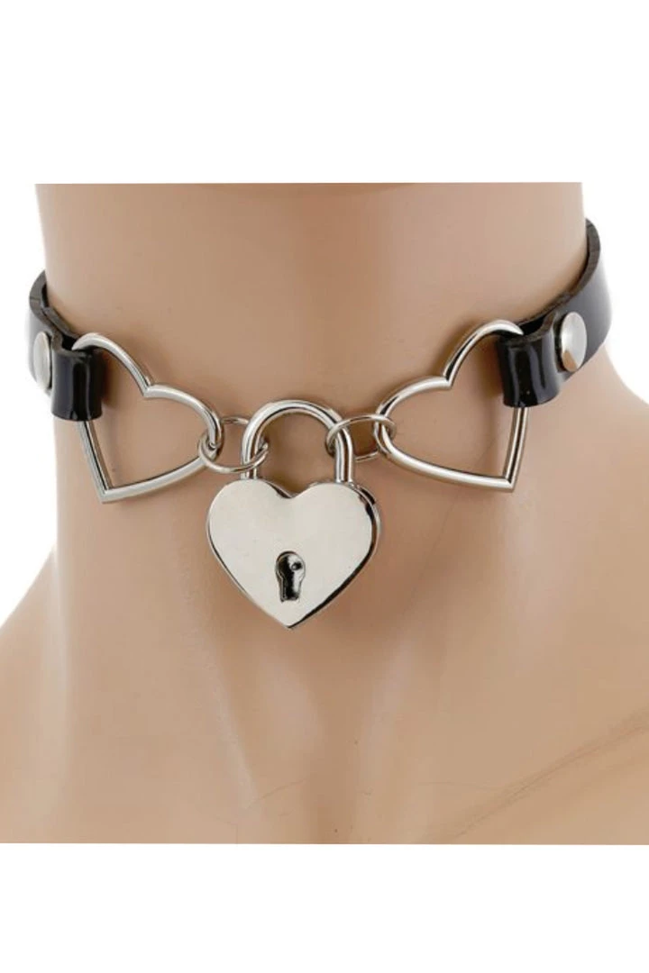 Funk Plus Heart Lock Submissive Choker 1 Funk Plus Heart Lock Submissive Choker