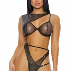 Forplay Teddy Lingerie Let's Be Sheer Metallic Teddy 9 Forplay Teddy Lingerie Let's Be Sheer Metallic Teddy