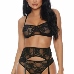 Forplay Lace Me Down Bra Set