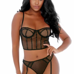 Forplay Lingerie Can't Be Caged Bustier Set