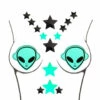 NevaNude Glow In The Dark Alien Body Stickers Pasties