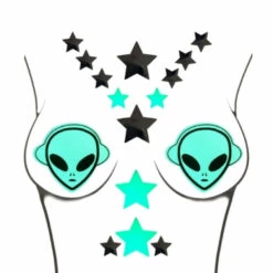 NevaNude Glow In The Dark Alien Body Stickers Pasties