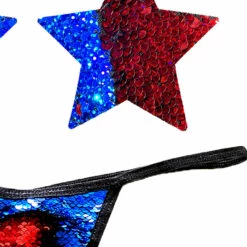 NevaNude American Spirit Flip Sequin Nipple Pasties & G-String Panty Lingerie 5 NevaNude American Spirit Flip Sequin Nipple Pasties & G-String Panty Lingerie
