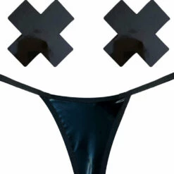 NevaNude Dom Squad Wet Vinyl Nipple Pasties & G-String Panty