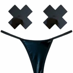 NevaNude Dom Squad Wet Vinyl Nipple Pasties & G-String Panty