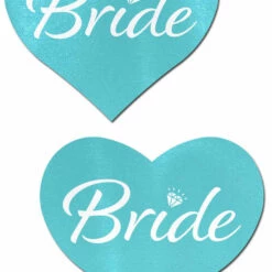 Pastease Lingerie Blue 'Bride' Heart Nipple Pasties