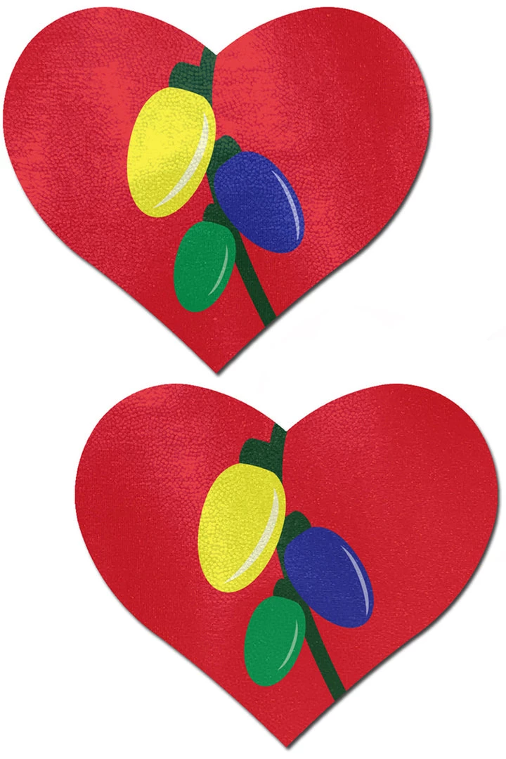 Pastease Christmas Bulbs Heart Nipple Pasties 2 Pastease Christmas Bulbs Heart Nipple Pasties