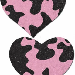 Pastease Pink Cow Print Heart Pasties
