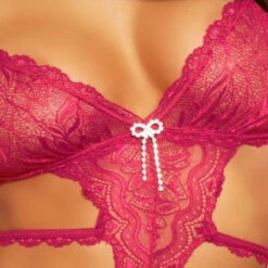 3WISHES Floral Lace Strappy Tease Lingerie Chemise Lingerie