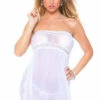 3WISHES Babydoll Lingerie White Sheer Fantasy Lingerie