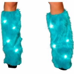 J. Valentine Music Festival Wear Light Up Furry Leg Warmers