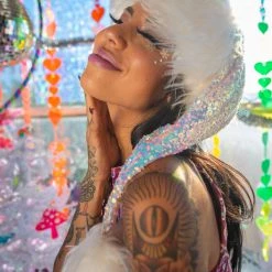 J. Valentine Sequin And Fur Santa Hat