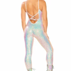 J. Valentine Metallic Sequin Catsuit