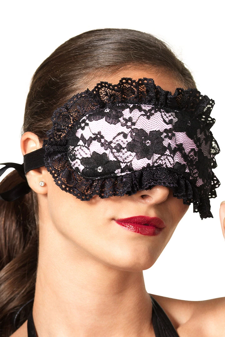 Leg Avenue Lace & Pink Satin Mask & Wrist Cuffs Bondage Set Lingerie 2 Leg Avenue Lace & Pink Satin Mask & Wrist Cuffs Bondage Set Lingerie