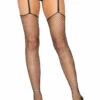 Leg Avenue Lingerie Rhinestone Net Stockings And Garter Belt