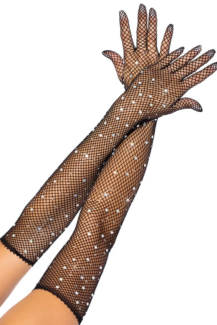 Leg Avenue Accessories Rhinestone Fishnet Gloves 4 Leg Avenue Accessories Rhinestone Fishnet Gloves