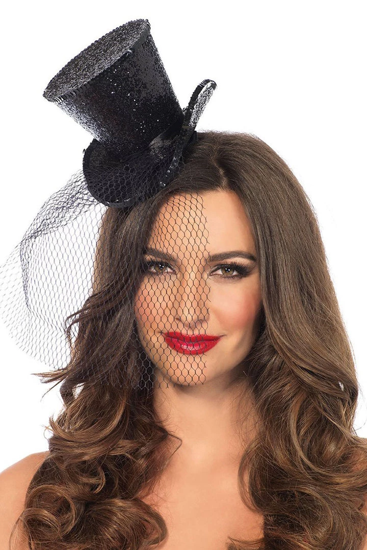 Leg Avenue Accessories Mini Glitter Top Hat 3 Leg Avenue Accessories Mini Glitter Top Hat