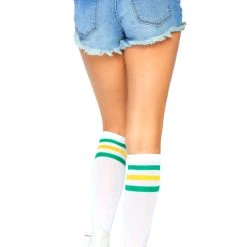 Leg Avenue Hosiery Athletic Striped Knee Highs