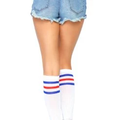 Leg Avenue Hosiery Athletic Striped Knee Highs