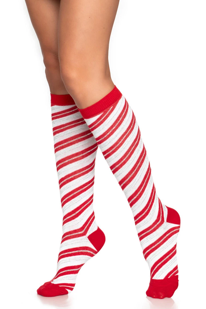 Leg Avenue Hosiery Candy Cane Knee Highs 1 Leg Avenue Hosiery Candy Cane Knee Highs