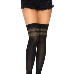 Leg Avenue Hosiery Ribbed Athletic Thigh Highs