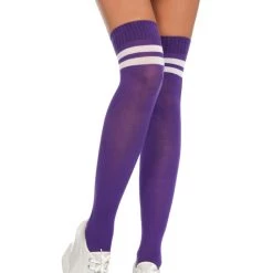 Leg Avenue Hosiery Ribbed Athletic Thigh Highs