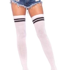 Leg Avenue Hosiery Ribbed Athletic Thigh Highs