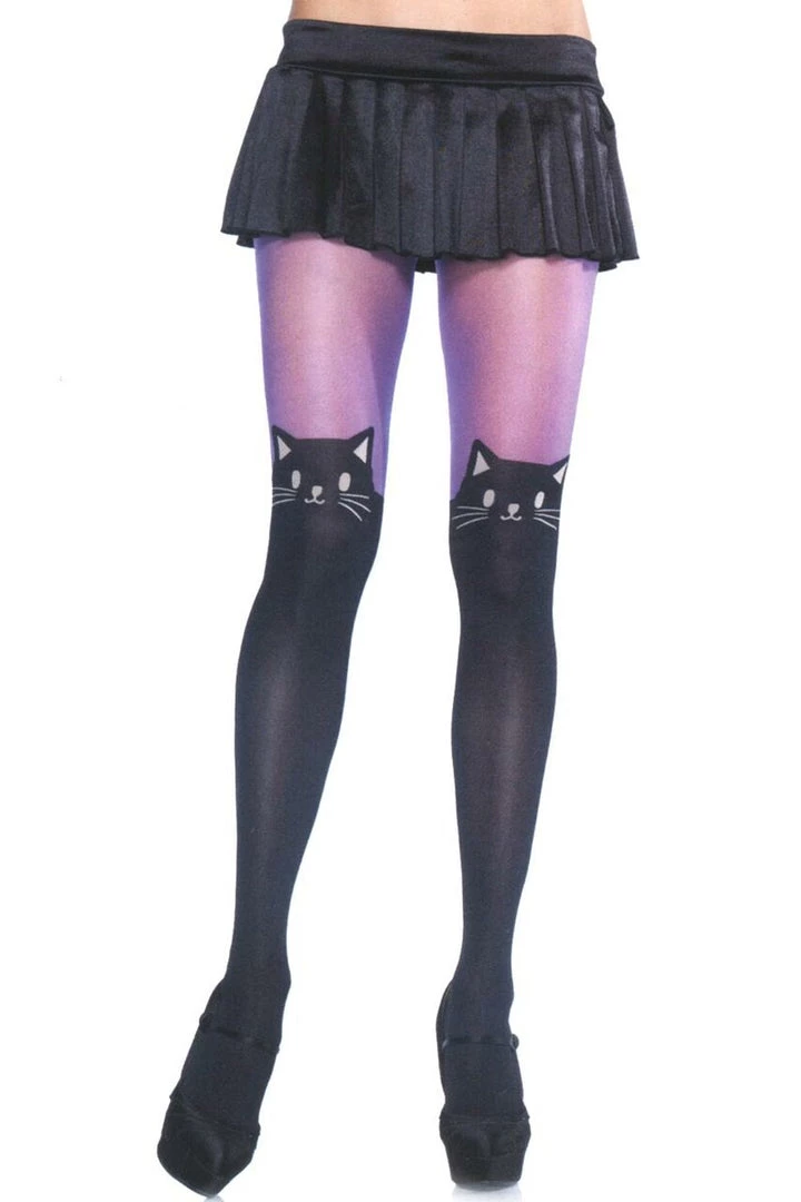 Leg Avenue Black Cat Pantyhose 4 Leg Avenue Black Cat Pantyhose
