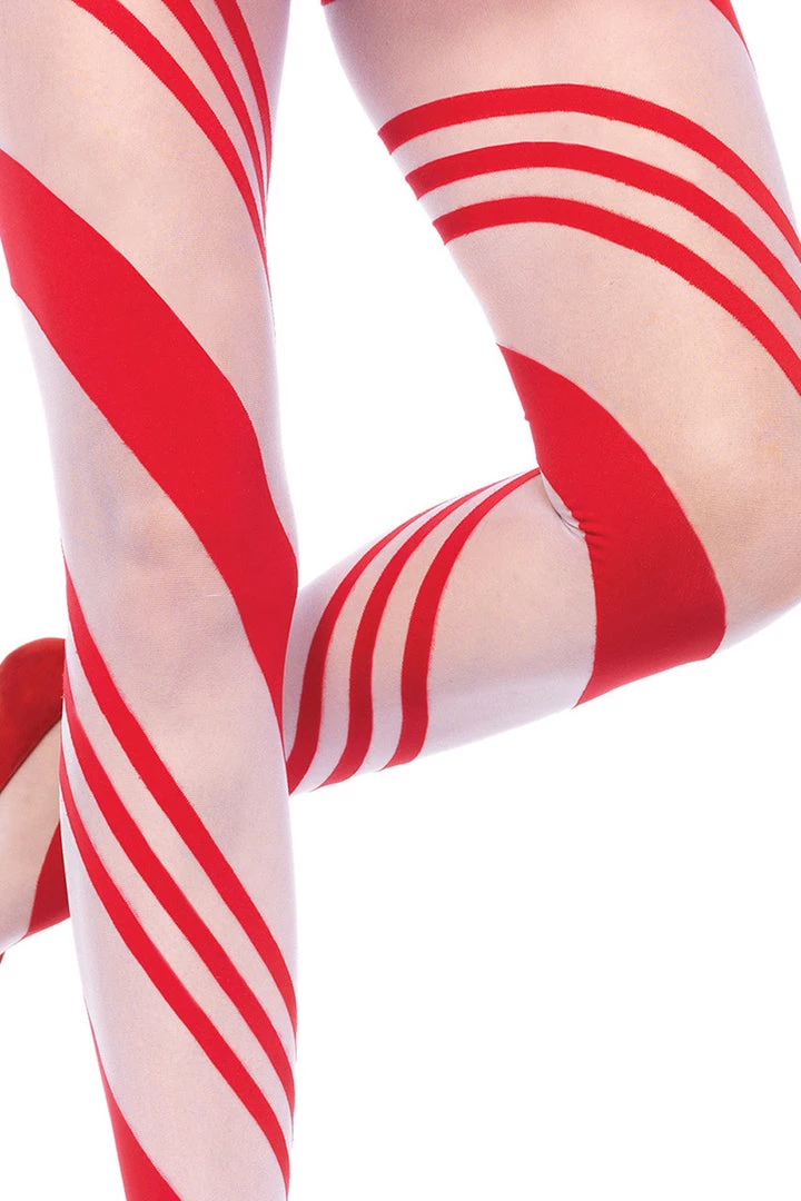 Leg Avenue Candy Cane Striped Pantyhose Hosiery 2 Leg Avenue Candy Cane Striped Pantyhose Hosiery