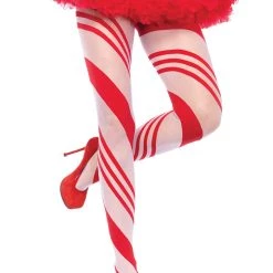 Leg Avenue Candy Cane Striped Pantyhose Hosiery 5 Leg Avenue Candy Cane Striped Pantyhose Hosiery