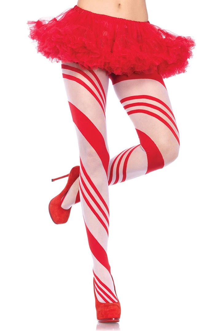 Leg Avenue Candy Cane Striped Pantyhose Hosiery 3 Leg Avenue Candy Cane Striped Pantyhose Hosiery