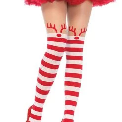 Leg Avenue Striped Rudolph Tights Hosiery