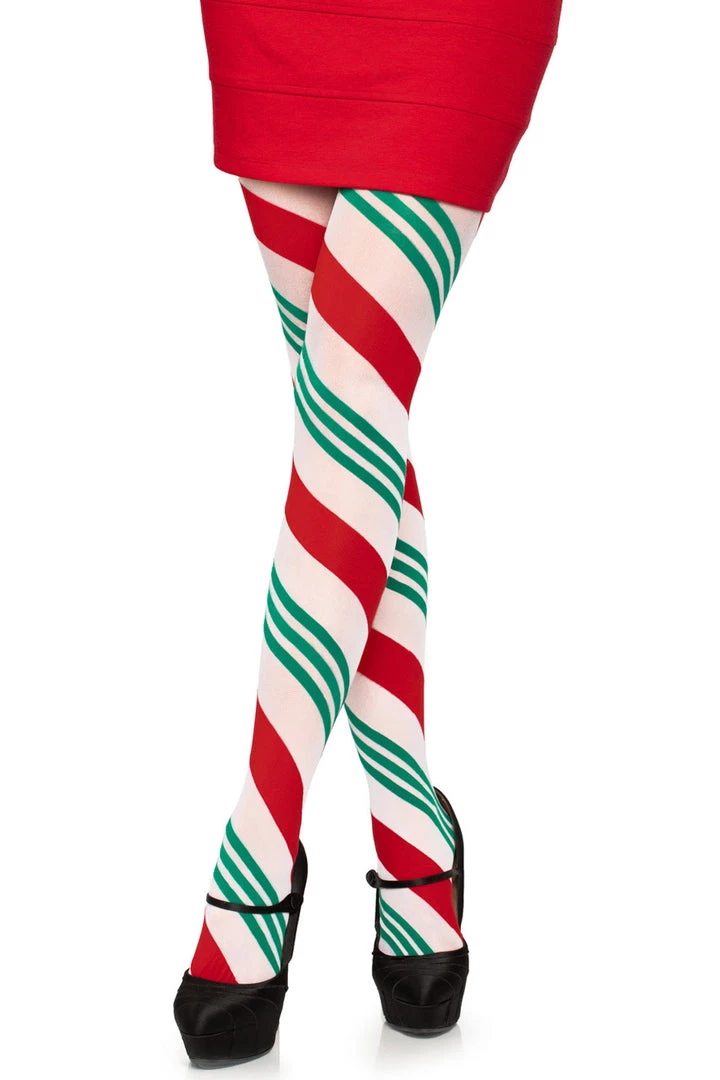 Leg Avenue Hosiery Holiday Ribbon Striped Tights 1 Leg Avenue Hosiery Holiday Ribbon Striped Tights
