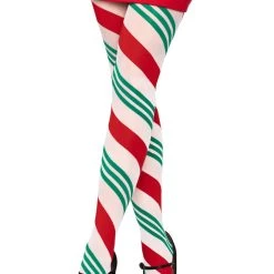 Leg Avenue Hosiery Holiday Ribbon Striped Tights 9 Leg Avenue Hosiery Holiday Ribbon Striped Tights