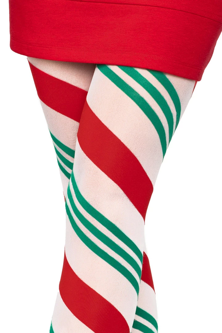 Leg Avenue Hosiery Holiday Ribbon Striped Tights 3 Leg Avenue Hosiery Holiday Ribbon Striped Tights