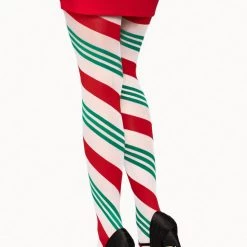 Leg Avenue Hosiery Holiday Ribbon Striped Tights 8 Leg Avenue Hosiery Holiday Ribbon Striped Tights