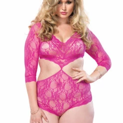 Leg Avenue Plus Size Deep V Lace Cutout Teddy 10 Leg Avenue Plus Size Deep V Lace Cutout Teddy