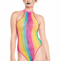 Leg Avenue Rainbow Striped Bodysuit