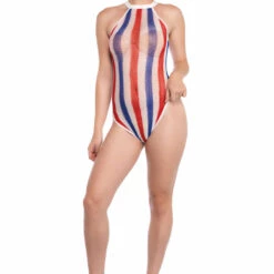 Leg Avenue Net Striped Bodysuit