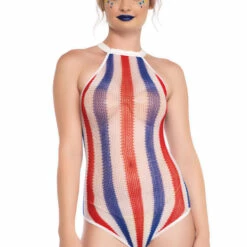 Leg Avenue Net Striped Bodysuit 12 Leg Avenue Net Striped Bodysuit