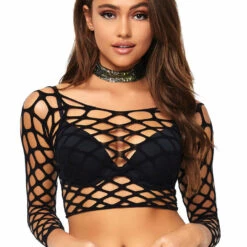 Leg Avenue Wide Net Crop Top Lingerie