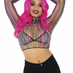 Leg Avenue Colorful Fishnet Bikini And Crop Top Set 13 Leg Avenue Colorful Fishnet Bikini And Crop Top Set