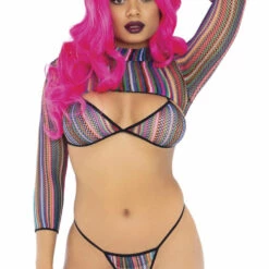 Leg Avenue Colorful Fishnet Bikini And Crop Top Set 14 Leg Avenue Colorful Fishnet Bikini And Crop Top Set