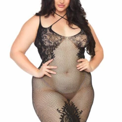 Leg Avenue Plus Size Lattice Body Con Chemise