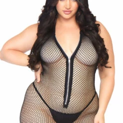 Leg Avenue Plus Size Fishnet Zipper Chemise 5 Leg Avenue Plus Size Fishnet Zipper Chemise