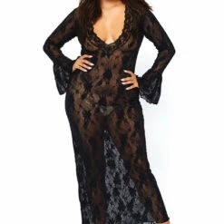 Leg Avenue Plus Size Deep V Lace Chemise 7 Leg Avenue Plus Size Deep V Lace Chemise