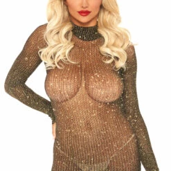 Leg Avenue Shimmer Fishnet Mini Chemise Lingerie