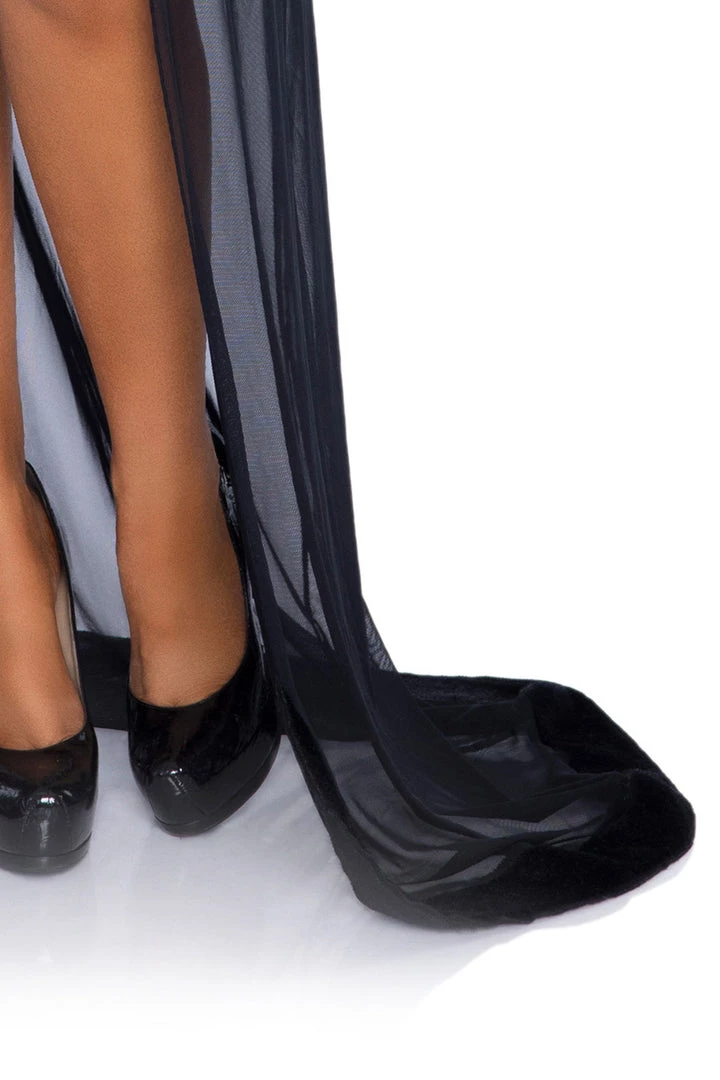 Leg Avenue Long Fur Trimmed Robe Lingerie 4 Leg Avenue Long Fur Trimmed Robe Lingerie