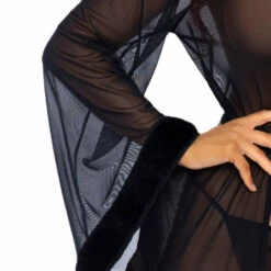 Leg Avenue Long Fur Trimmed Robe Lingerie 21 Leg Avenue Long Fur Trimmed Robe Lingerie